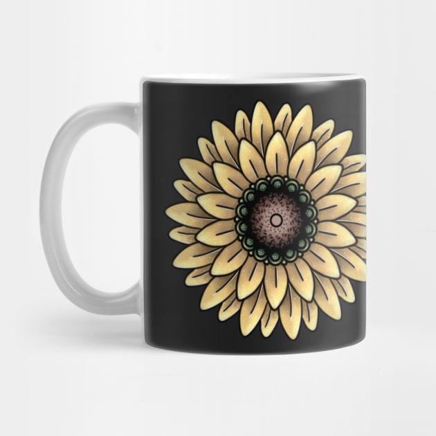 Cute Sunflower Mandala by Verre